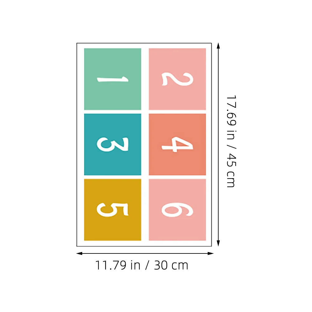 1Set Game Floor Stickers Cartoon Number Design Colorful Kids Play Area Mat Thickened Waterproof PVC Removable Decal for Bedroom