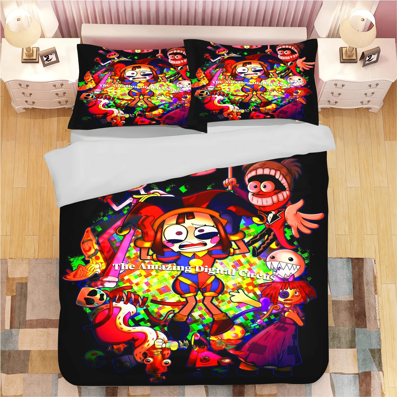 The Amazing Digital Circus Bedding Set Exquisite Bed Supplies Set  Duvet Cover Bed Comforter Set Bedding Set Birthday Gifts