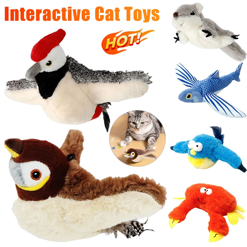 Interactive Cat Toy  Interactive Electric Fluttering Sparrow Realistic Bird Movements Engaging Cat Toy Pet Play Accessory