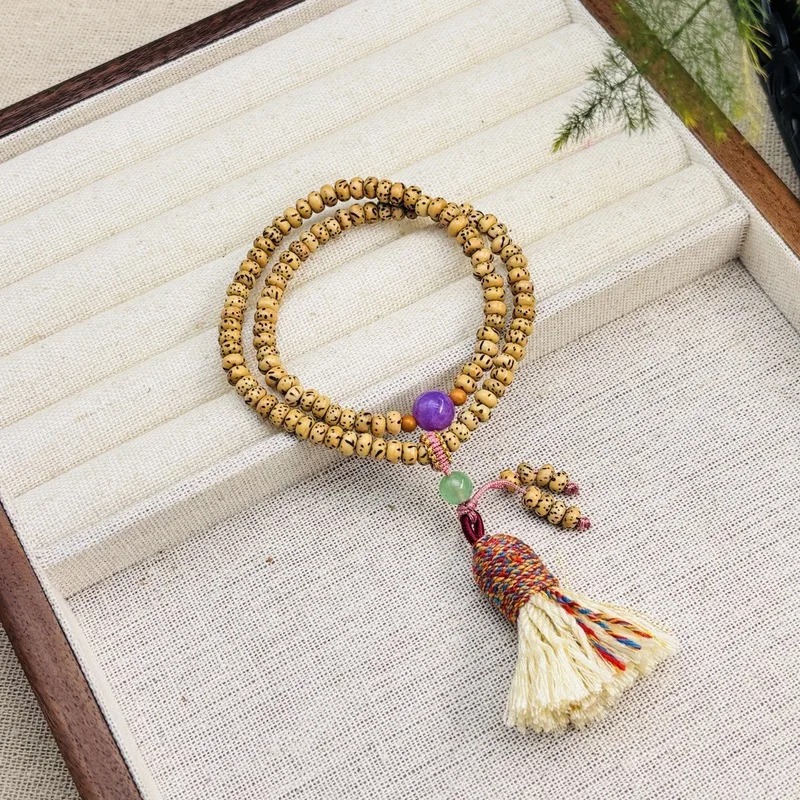 Hainan Chicken Oil Yellow - , Mini Golden Seed Multi-Loop Star-Moon Bodhi Bead Buddhist Bracelet