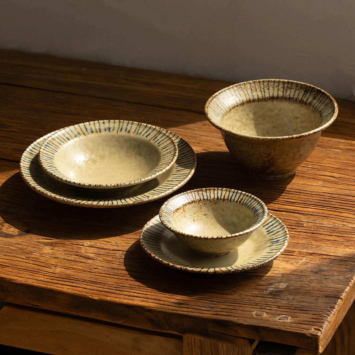 YFY bowl plate retro tableware underglaze color Japanese curry rice plate breakfast bowl pasta plate