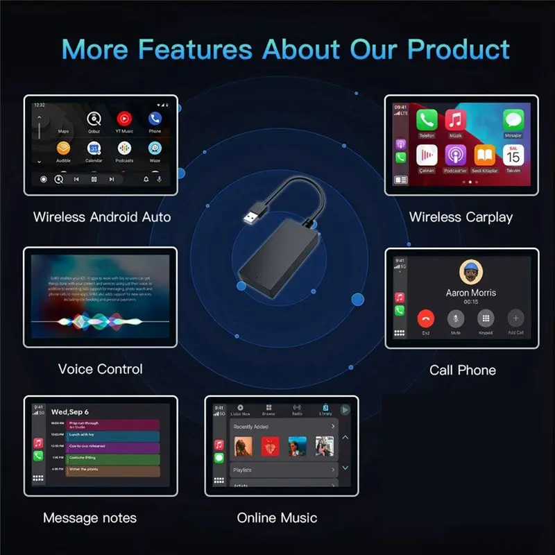 Eco-Friendly Plug And Play Carbit Link To Wireless Carplay Android AUTO Box Car Navigation Smart Car Machine Interconnection