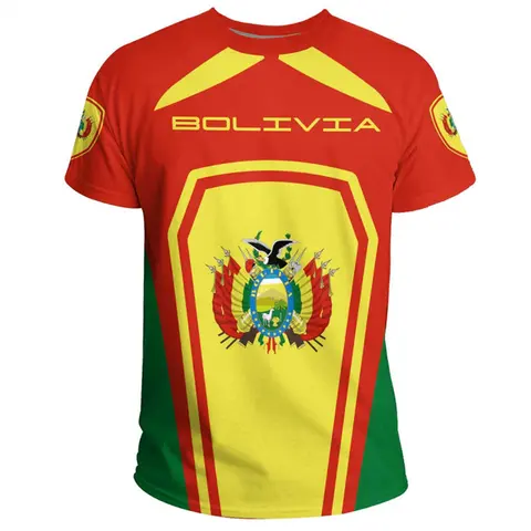 Bolivia Herr T-shirts Casual Lösa Rund Hals Boliviansk Flagga Kortärmade T-shirts Toppar Kläder Stora T-shirts Streetwear 4XL 10 best sales Bolivia-toppen - №3