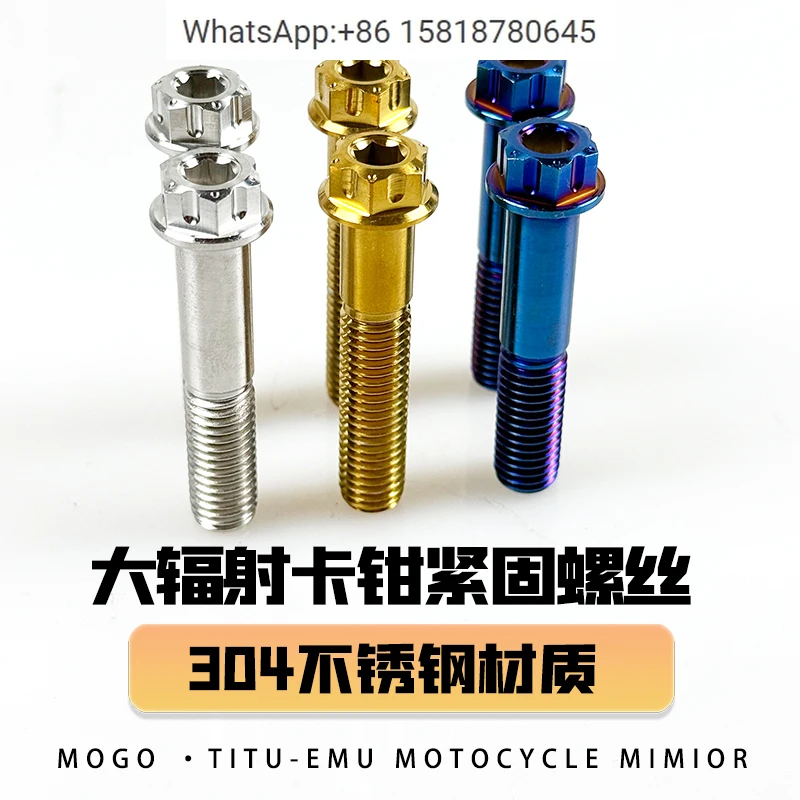 

304 stainless steel large radiation caliper fixing screws forBrem-bo Maver icks core universal front wheel caliper fixing screws