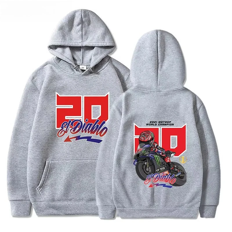 Fabio Quartararo 20 Moto Printed Men's Hoodie All Season Extra Large Loose Couple Women's Multi Color Outdoor Hoodie