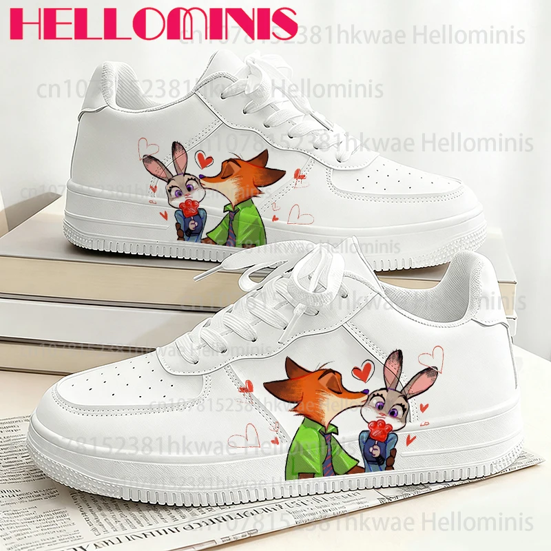 

Zootopia Judy Nick Cartoon Couple Print Youth Adult Shoes Man Woman Breathable Soft Sports Couple Shoes Parity Boys Girls Gift