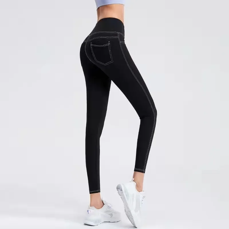 Woman Elastic Open Crotch Yoga Leggings Double Hidden Zippers Panties Crotchless Trousers Outdoor Costume Couple Lingerie Push