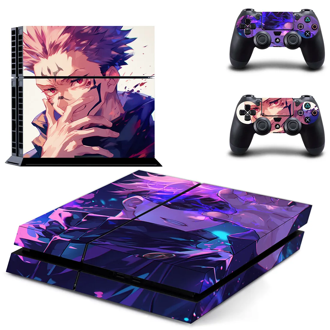 adesivos-decorativos-jujutsu-kaisen-gojo-para-ps4-slim-ps4-pro-e-controles-em-vinil