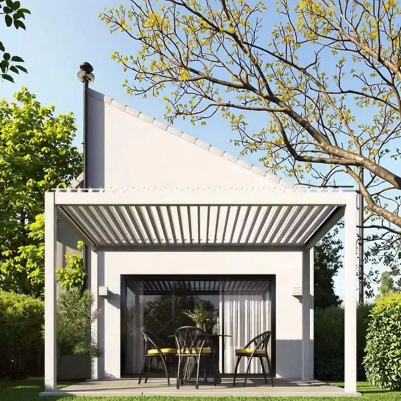 Aluminum Louvered Pergola Outdoor Garden & Backyard Use Modern Design Durable Structure Customizable Size
