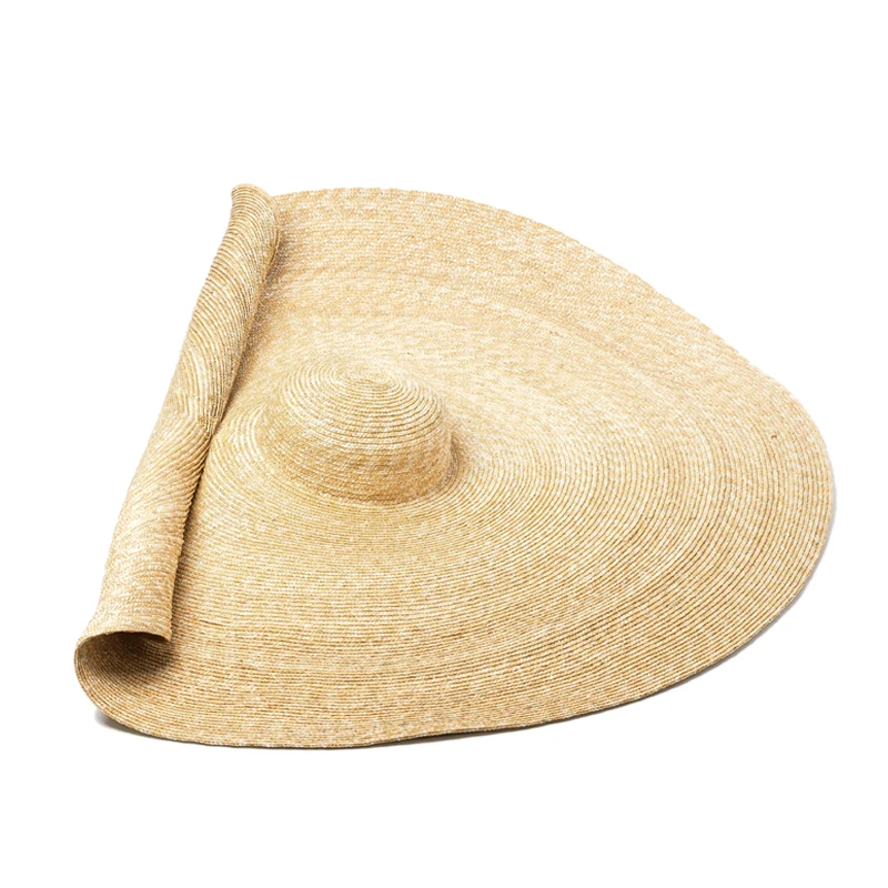 Wholesale Fashion Ladies Extra Wide Brim Hats Wheat Natural Straw Sun Hat Oversize Floppy for Women Floppy Straw Chapeau