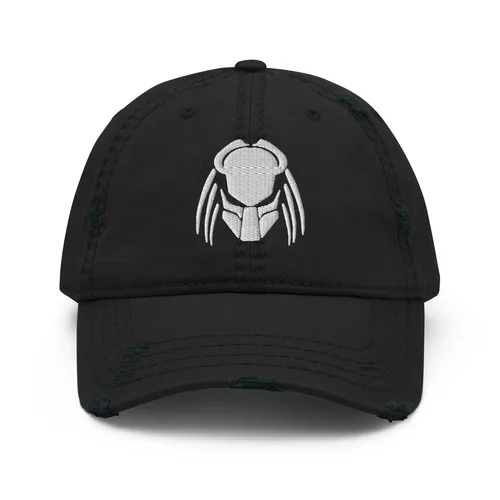 Máscara de depredador híbrido alienígena Sombrero de papá desgastado bordado predalien