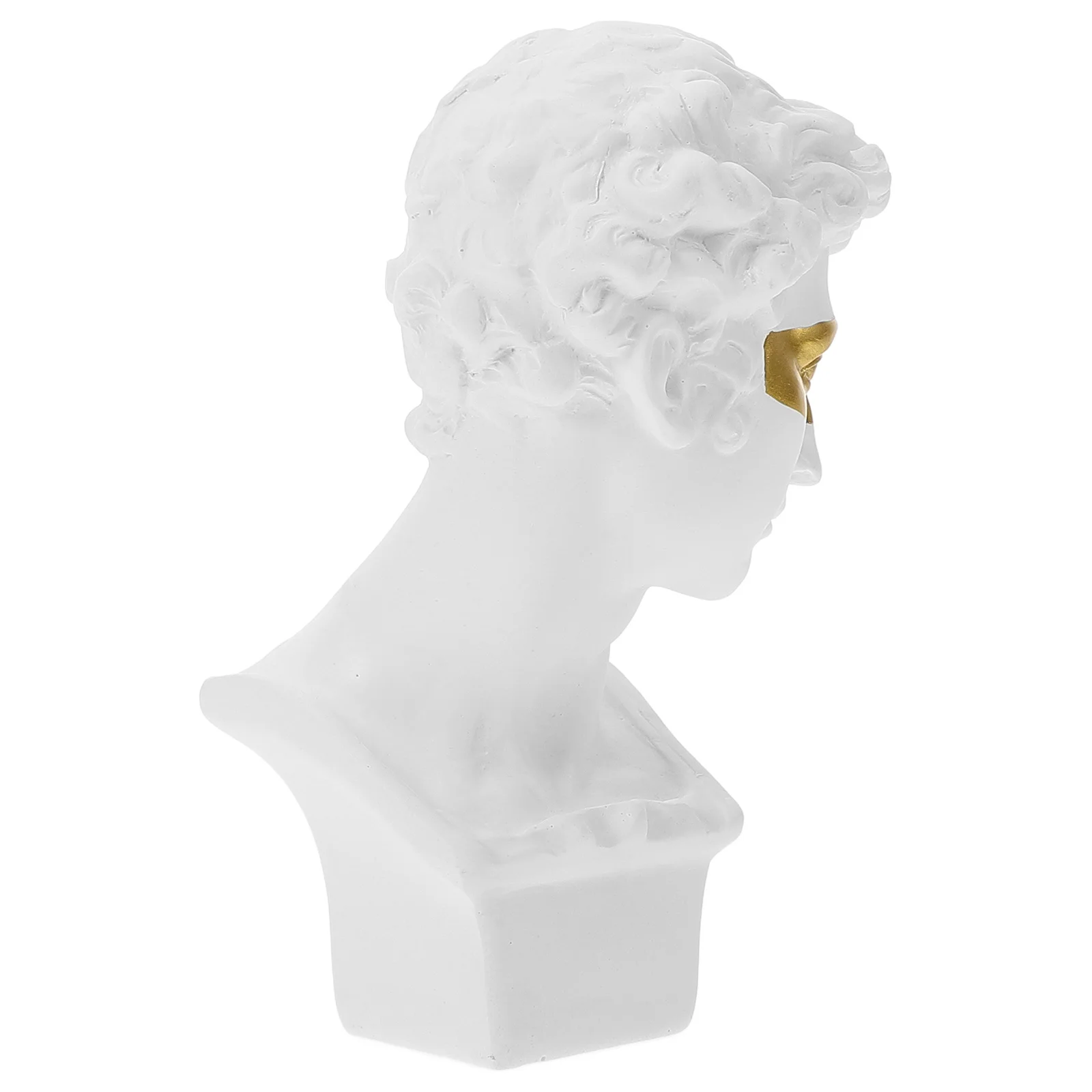 

Small Resin Bust Statue Classic Plaster Head Ornament Desktop Sculpture Decoration Home Office Art Sketch Prop