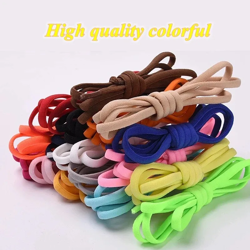 Semicircle No Tie Elastic Shoelaces Sneaker Laces with Metal Lock Lazy Laces for Kids Adults One Size Fits All Shoes