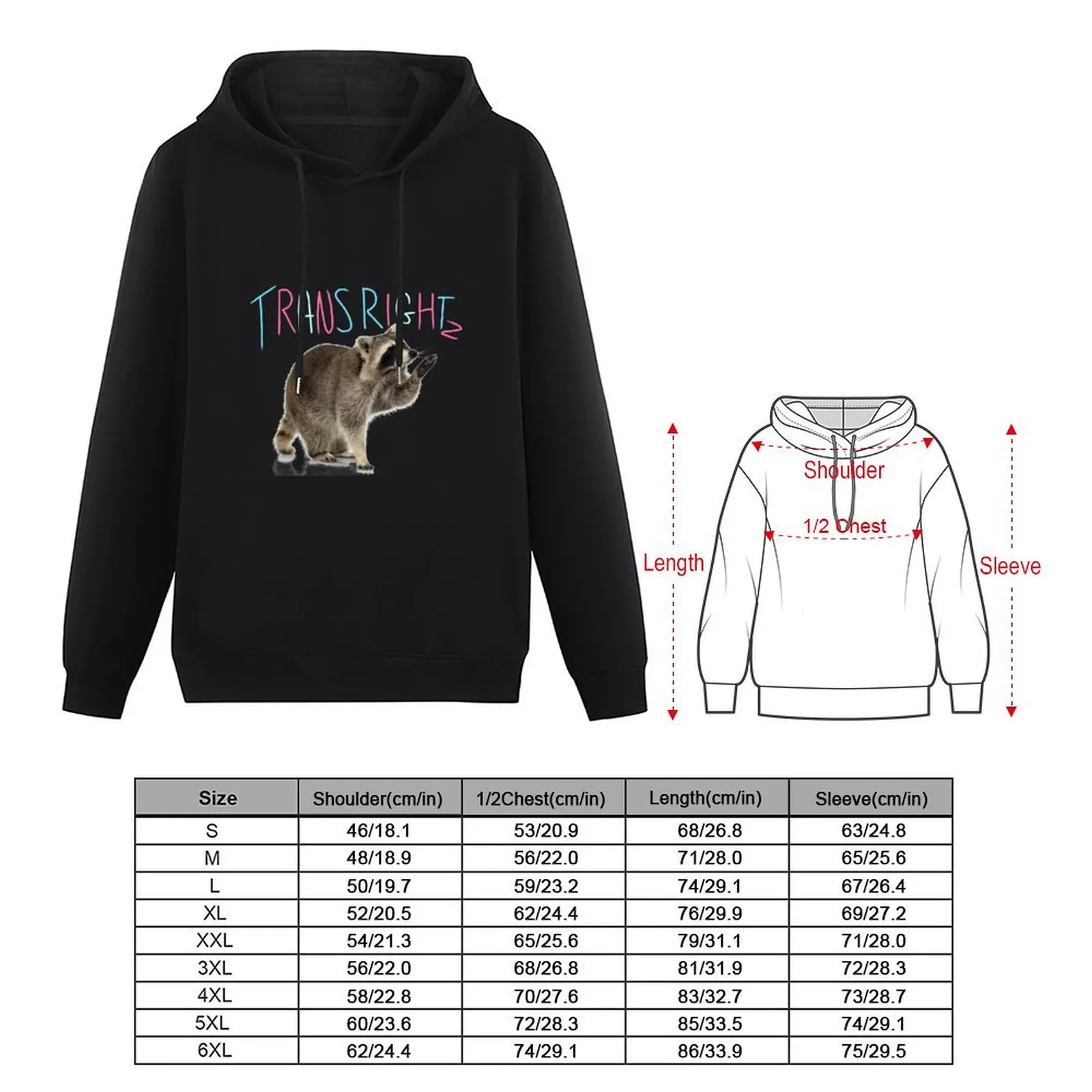 Racoon Says Trans Rights Pullover Hoodie blouse anime clothes autumn new products man hoodie