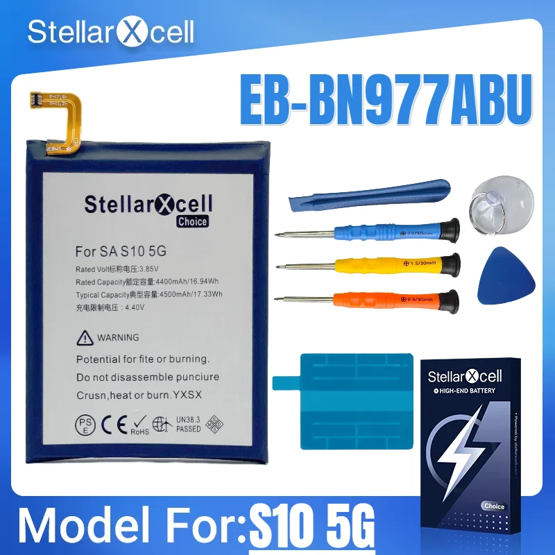 

Аккумулятор StellarXcell-Choice для Samsung S10 5G Аккумулятор EB-BG977ABU Замена аккумулятора премиум-класса из чистого кобальта
