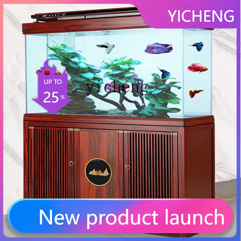 

LYY living room small and medium-sized landscaping bottom cabinet ultra-white tank bottom filter water grass plant grass tank