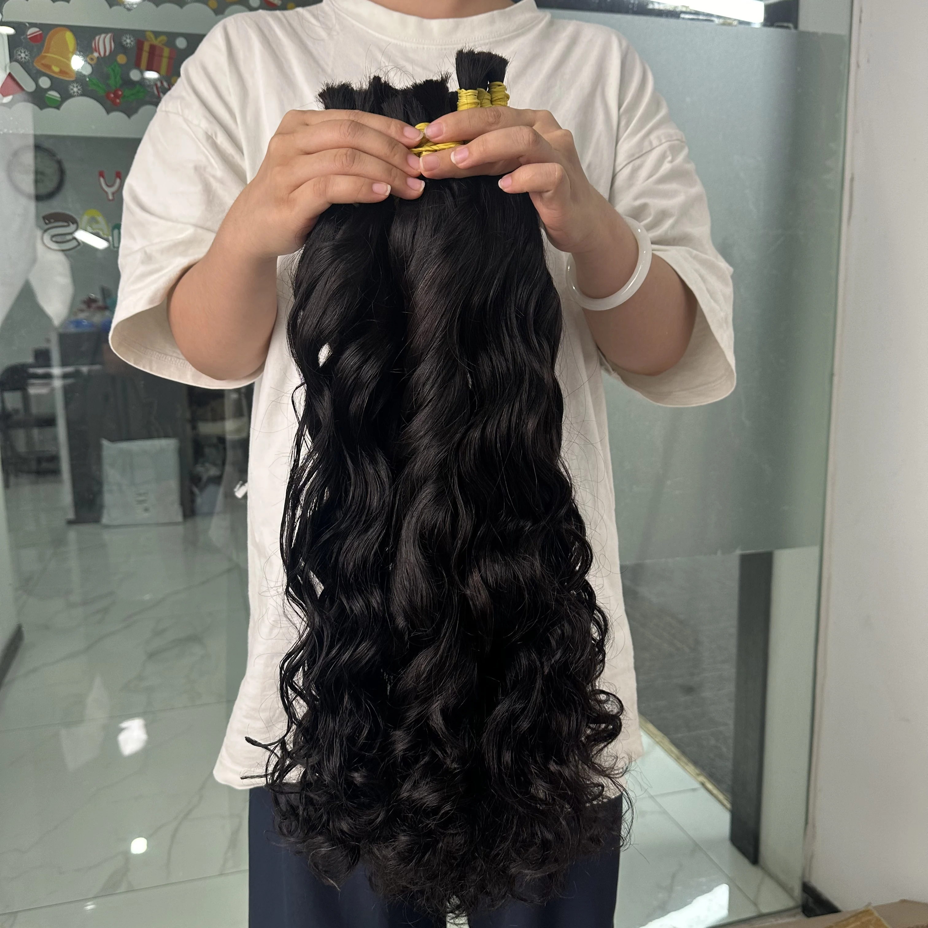 바디 웨이브 인간의 머리카락 번들 인도 자연 검은 색 인간의 머리카락 곱슬 딥 웨이브 1/2/3 번들 레미 헤어 100% 진짜 인간의 머리카락 자연