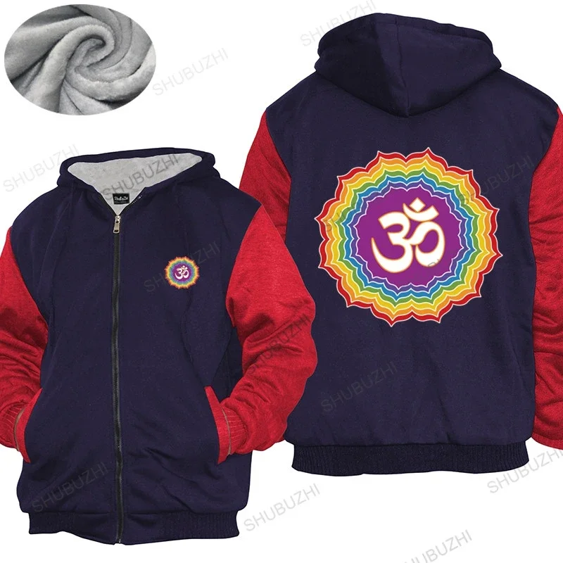 New Arrived Mens hoodies Seven Chakras Colors hoodies Men Cotton Buddha Mandala thick hoody Flower  Homme shubuzhi thick hoody