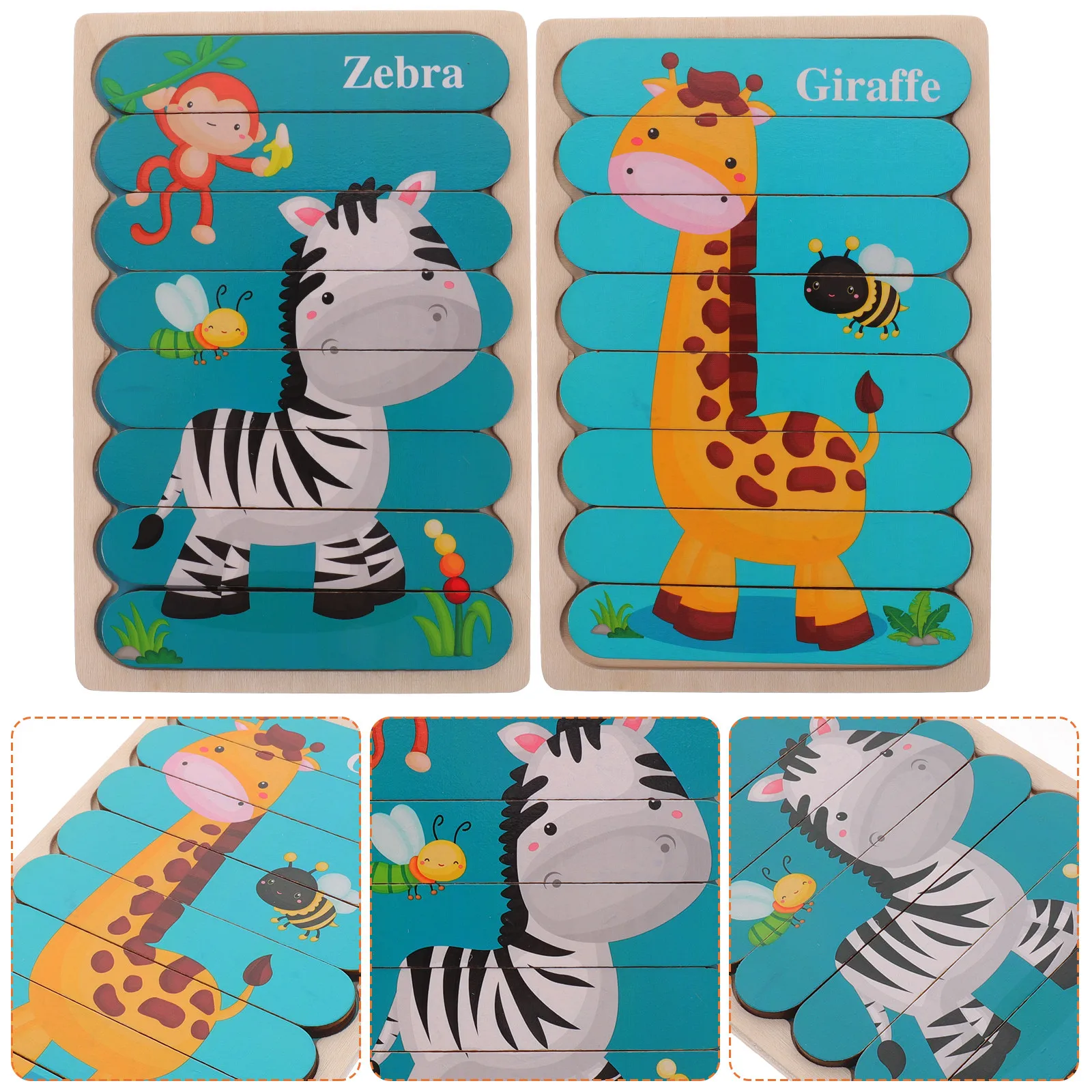 

Jigsaw Puzzle for Kid Children Wood Montessori Early Education Toy Puzzles Toys Learning