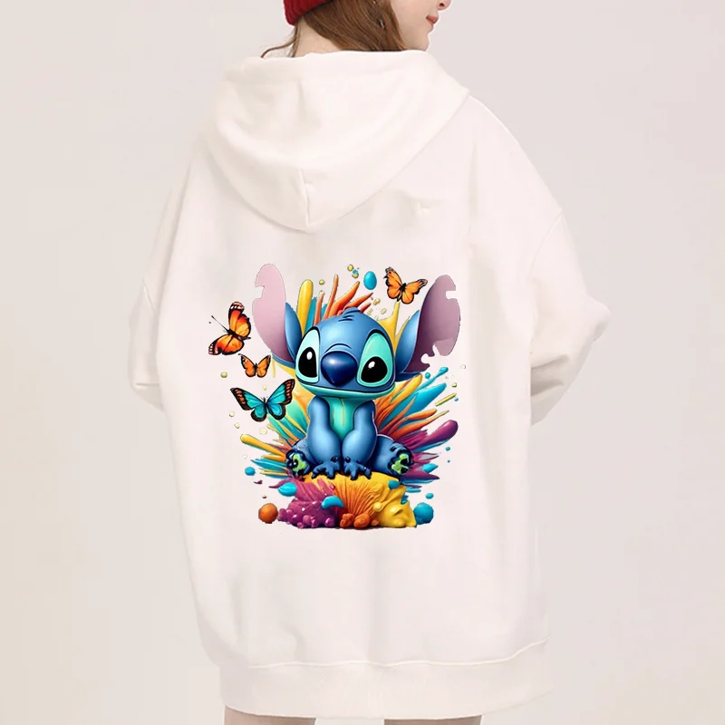 Disney  Lilo & Stitch Stitch Men Women Hoodies Casual Hip Hop Streetwear Long Sleeves Sweatshirts Boys Girls Autumn Tops Coats