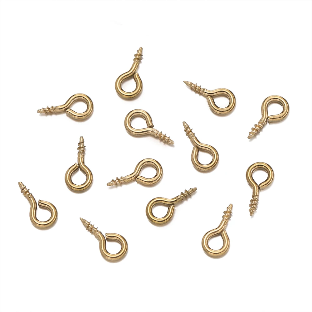 50-100 Stück/Lot Edelstahl Ösennadel Schlüsselanhänger Haken Ösennadeln Mini-Schraubanhänger DIY Gewindestift-Befestigung DIY Schmuck Armband – Detail 4