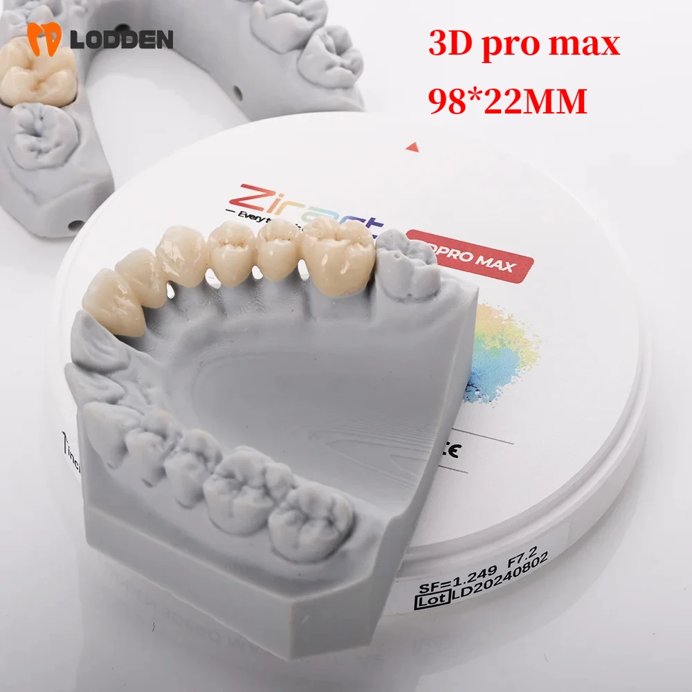 

98x22mm LODDEN Zirconia Multilayer Blocks Dental Lab Denture Materials 3D Pro Max 6 Layers for CAD CAM System Zirconium Discs