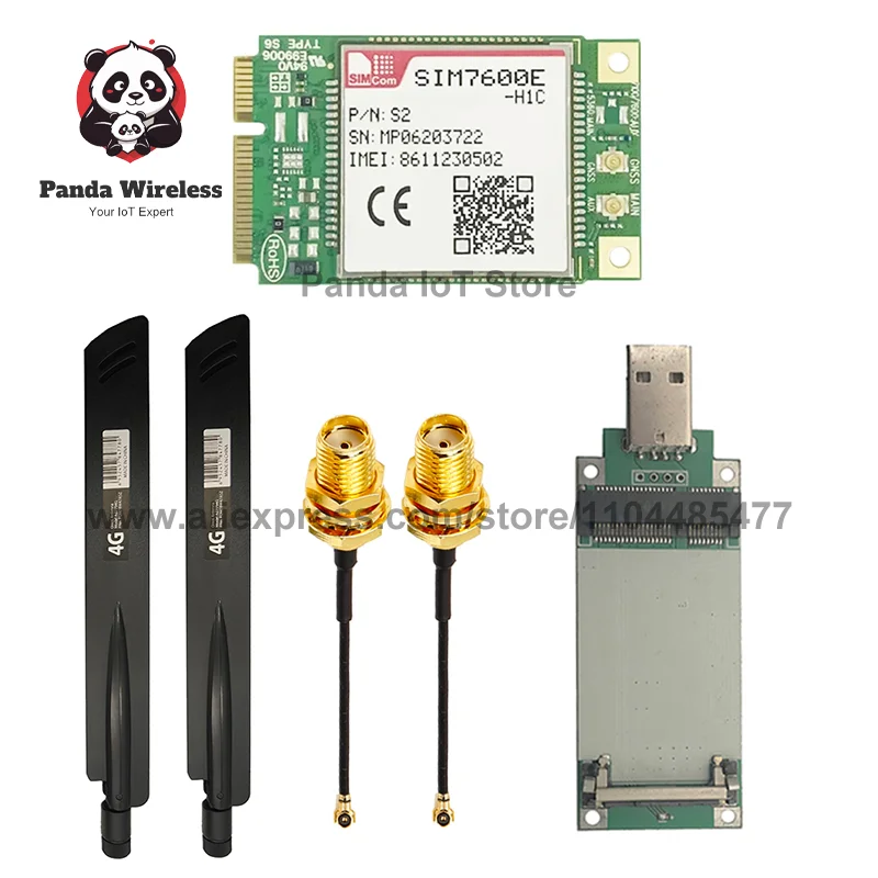 SIMCOM SIM7600G-H SIM7600E-H SIM7600NA-H SIM7600E-H1C SIM7600JC-H SIM7600SA-H MINIPCIE LTE CAT4+GNSS+Voice 4G with antenna kits