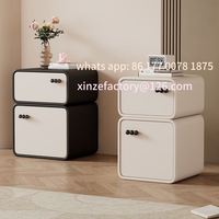 Customizable Modern Solid Wood Bedside Table with Drawers – 2-Tier Nightstand Storage Cabinet for Bedroom Small Space Organizer