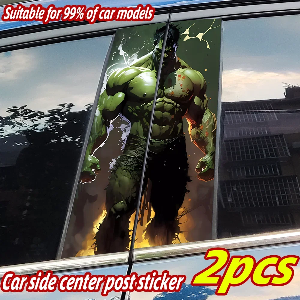 Anime Hulk Car Stickers Auto B Pillar Waterproof Sunscreen Decoration Cover Scratches Car Door Pillar Vinyl Decals Accessories