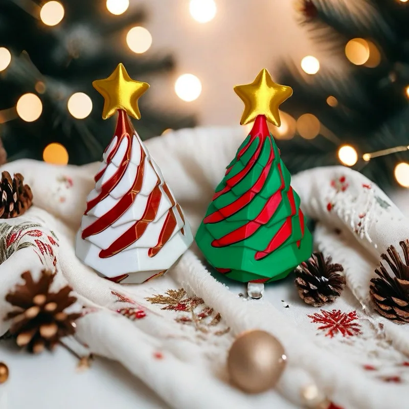 

3D Printed Spiral Cone Christmas Tree Funny Rotating Fidget Toys 3D Printed Toys Home Decor Desktop Ornament for Christmas Gift