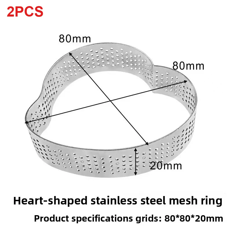 

2/10P 4cm Stainless Perforated Plate Tart Ring Quiche Ring Pan Pie Cake Mold Baking Accessories Cookie Cutter Frame Steel Micro