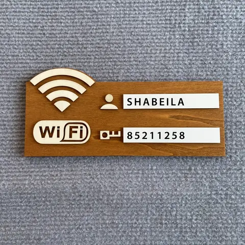 1pc Rustic Wooden WiFi Password Sign, Vintage Wall-Mounted Wireless Network Indicator Plaque, Multi-Purpose Home Decor Accessory