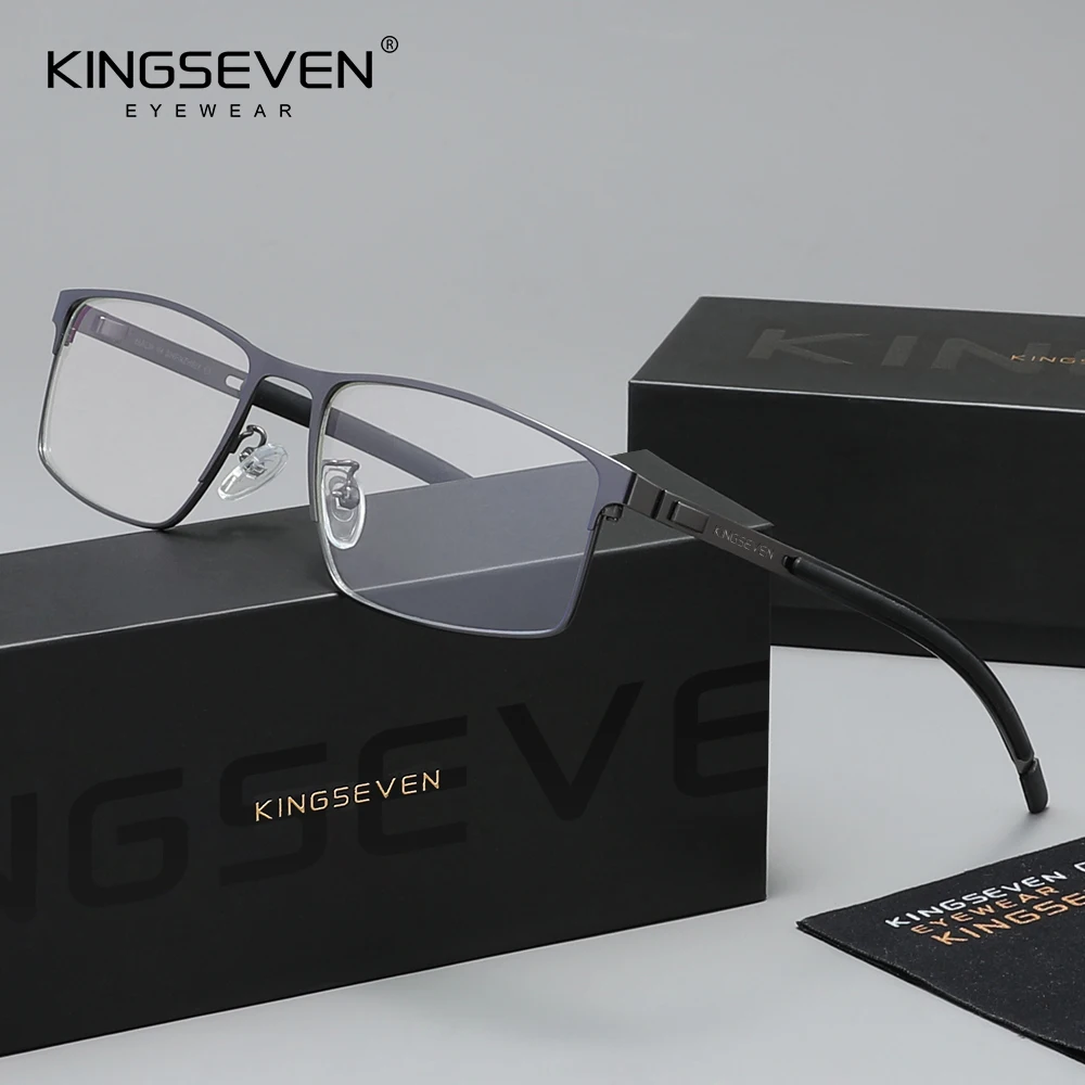 KINGSEVEN Blue Light Blocking Glasses Square Frame Computer Gaming Anti Blue Ray Protective Unisex Eyewear Transparent Lens