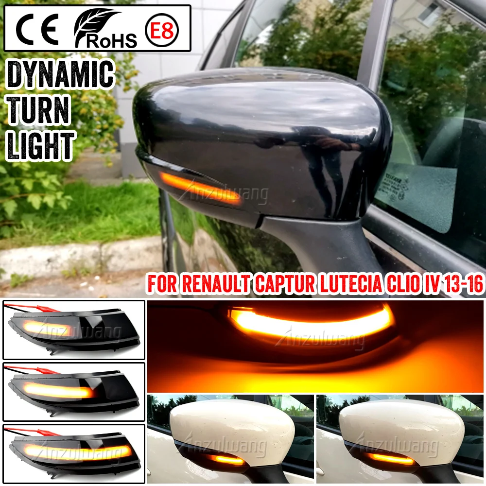 For Renault Clio IV MK4 Captur J87 Dynamic LED Turn Signal Light Side Wing Mirror Indicator Directly Replace Original OEM