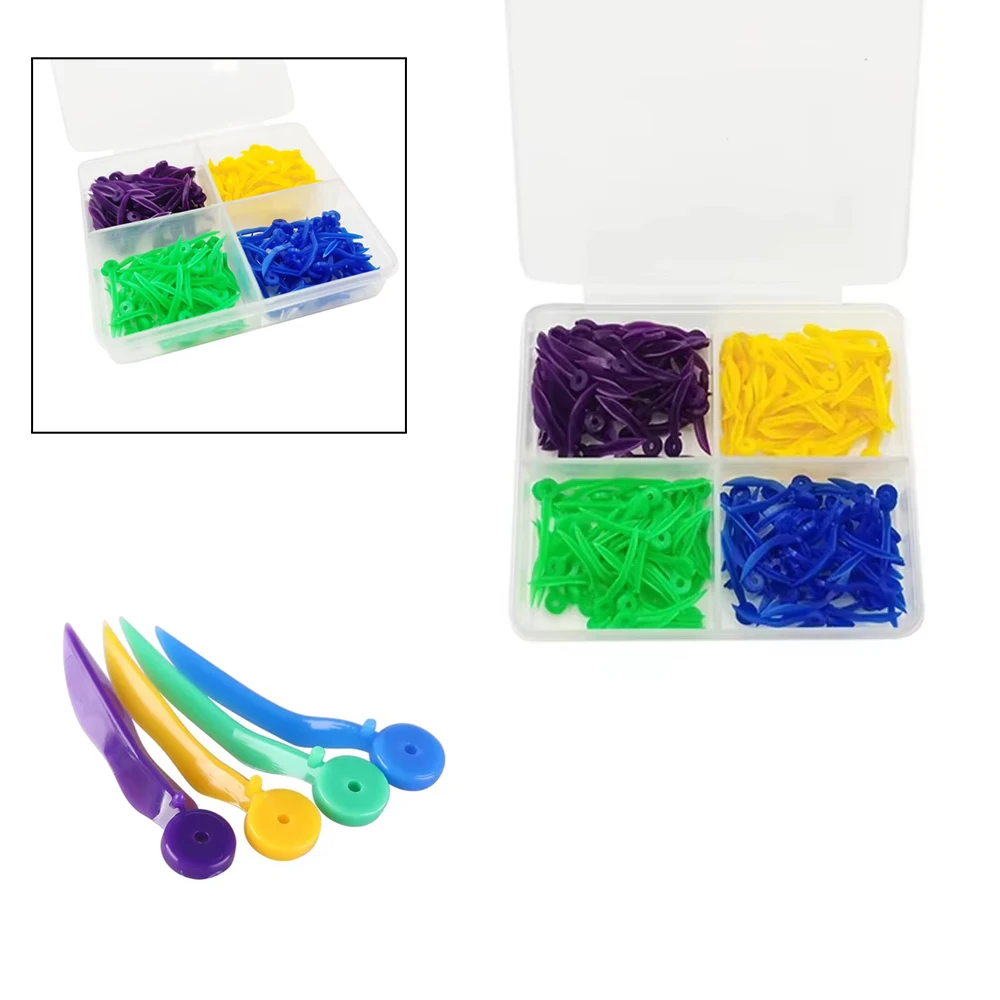 

200Pcs Dental Wedges Plastic 4 Sizes Teeth Isolation Wedges with End Hole for Composite Filling Oral Clinical Dental Tools