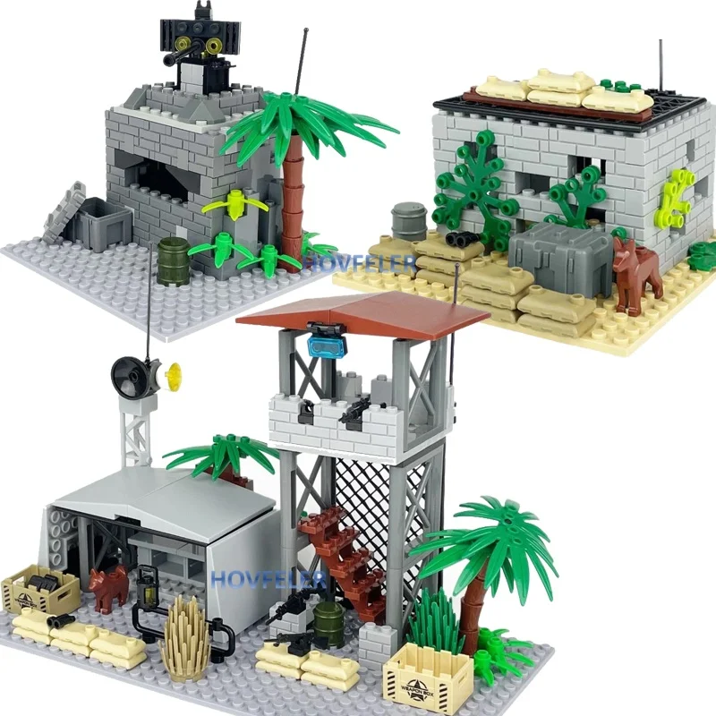 MOC City Militarys Szene Verteidigung Watchtowers Command Posts Bases Signal Towers Wire Mesh Stands Bausteine Modell Set Bricks