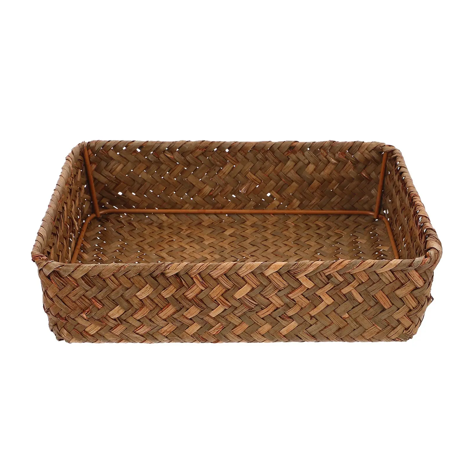 

Portable Woven Condiment Carrier For Outdoor Camping - Tableware Tray Utensil Drying Rack Bread Basket Woven Design Basket