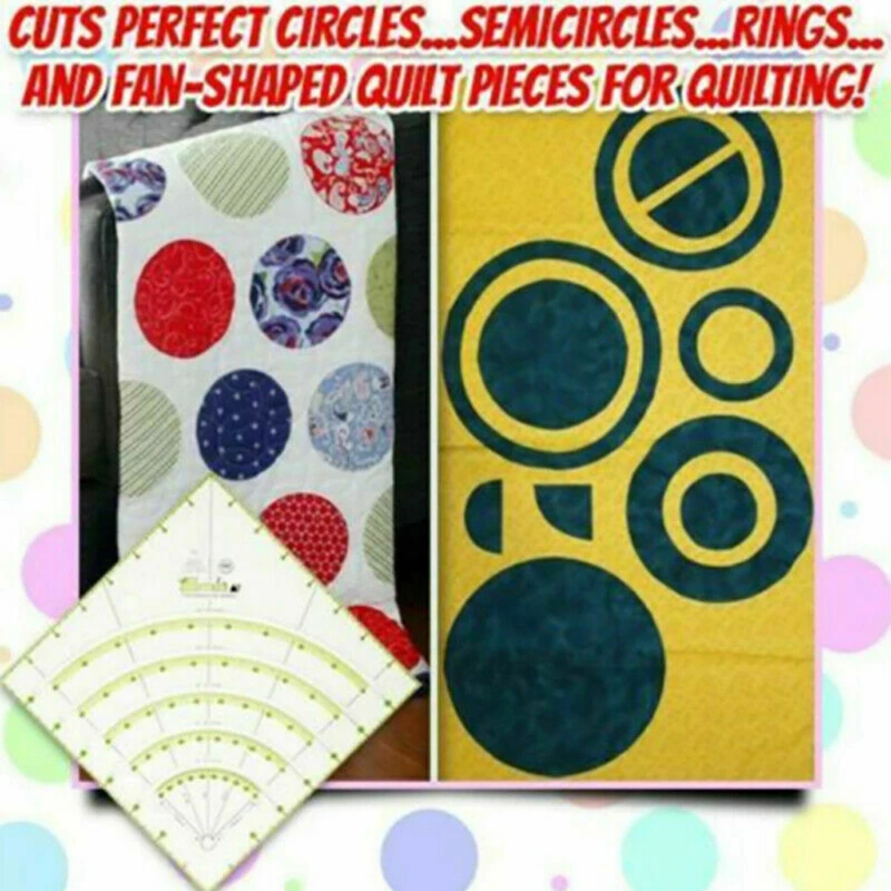 NEW Multifunctional Patchwork Cloth Quilting Ruler Arcs and Fan Quilt Circle Cutter Ruler DIY Sewing Craft Tools