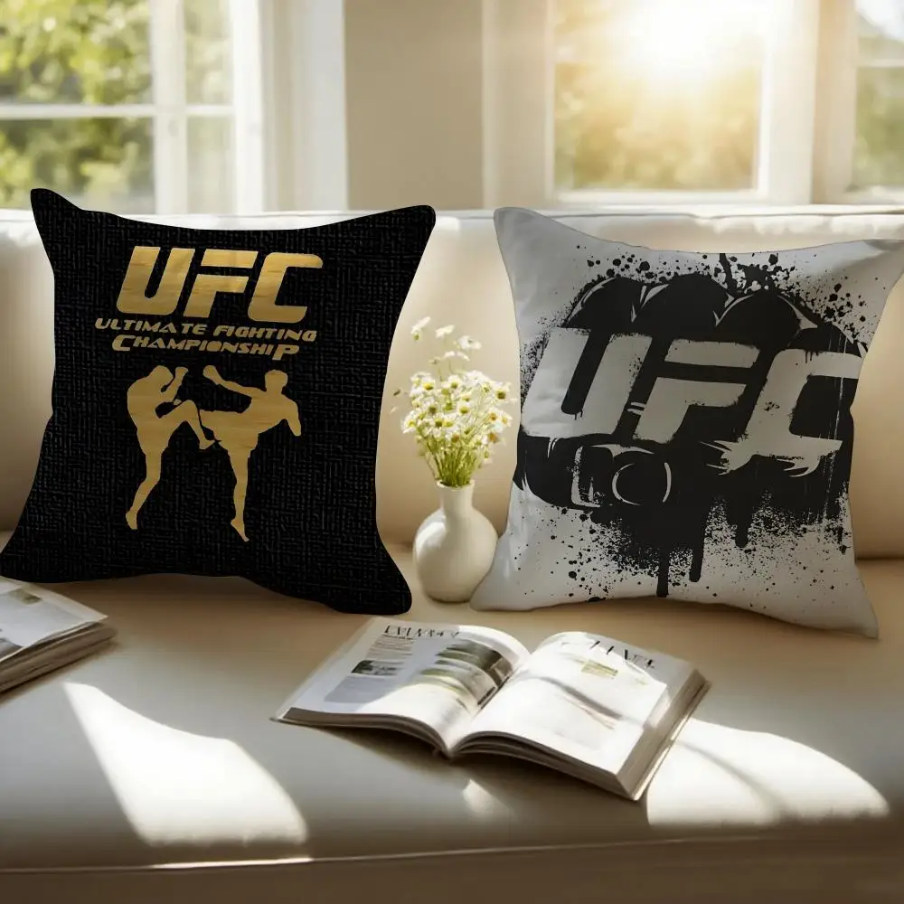 Brutal Competitive Sports Event U-UFC Cushion Cover Pillowcase Anti-dustmite Invisible Zipper Short Plush Sofa Cushion