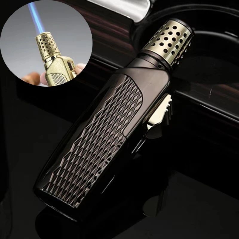 HONEST New Metal Carving Windproof Inflatable Lighter Moxibustion Cigar Specific Igniter Men's Smoking Gift Outdoor Tools