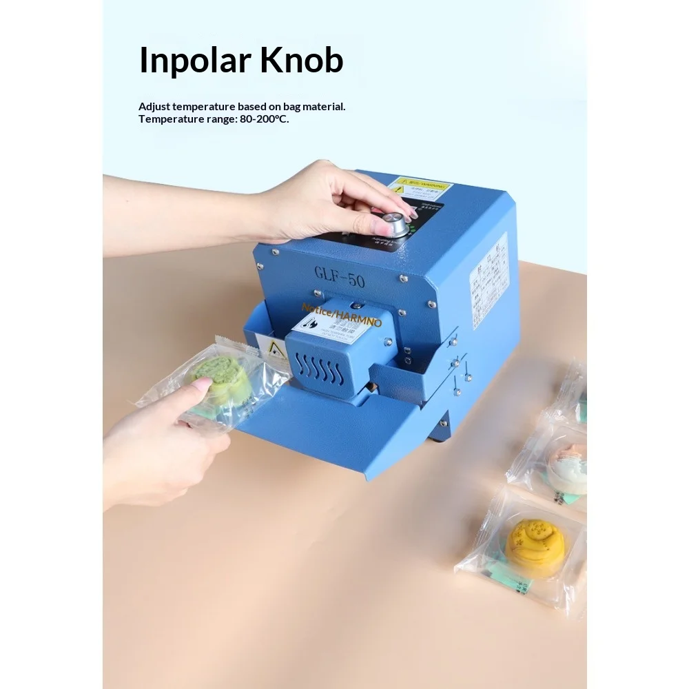 Portable Heat Sealer for Tea Snack Candy Bags Continuous Roller Heat Sealer for Plastic Bags Commercial Bag Sealing Machine