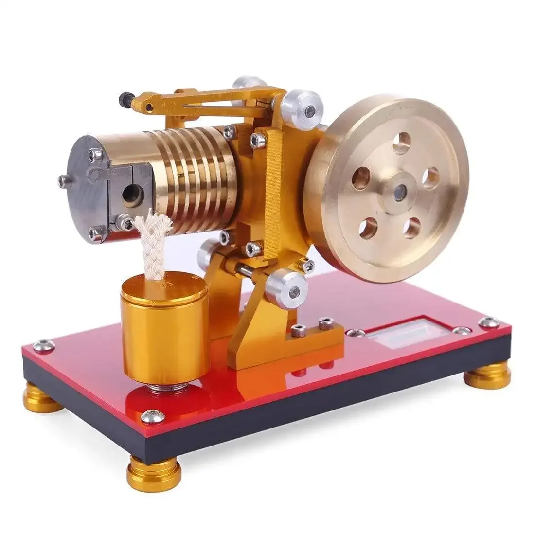 Suction Fire Type Stirling Engine Model Kit Aluminum Alloy Anodized Flame Engine Professional Heat Energy Engine Toy