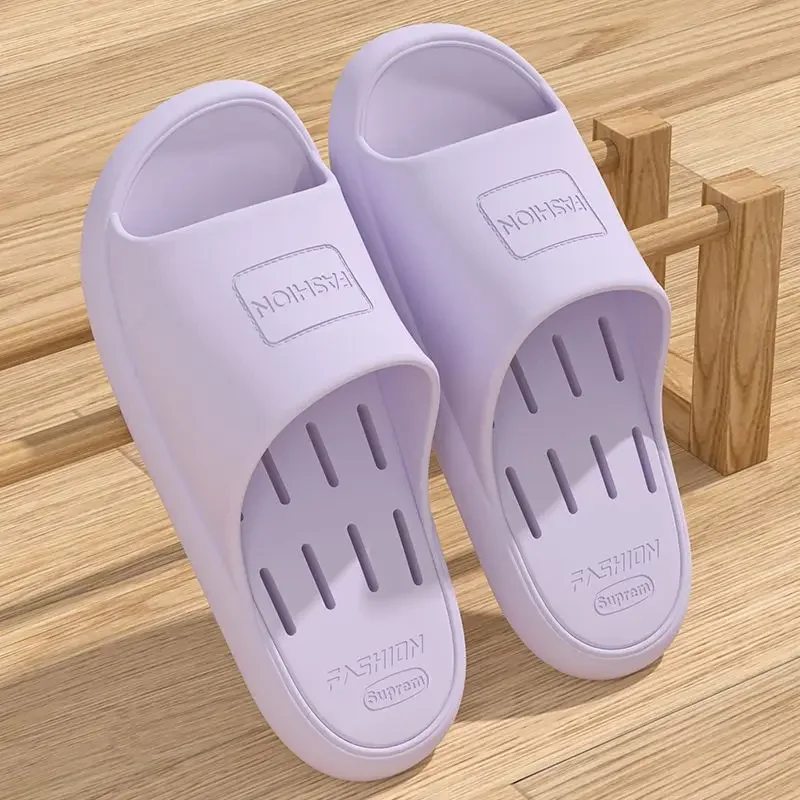 

Summer Bathroom Women Leak Slippers Indoor Home Casual Soft Soled Flip Flops Outdoor Beach Flat Comfortable Sandals Slides Shoes