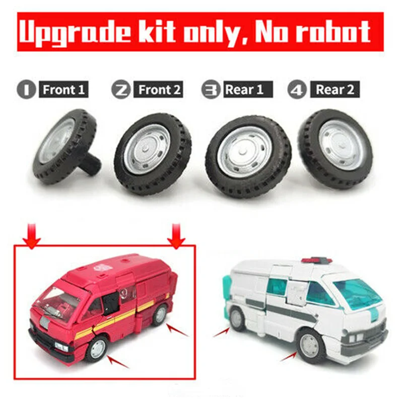 4 Replacement Car Wheels Upgrade Kit For Transformation Earthrise Ironhide Ratchet SG Ratchet Action Figure Accessories