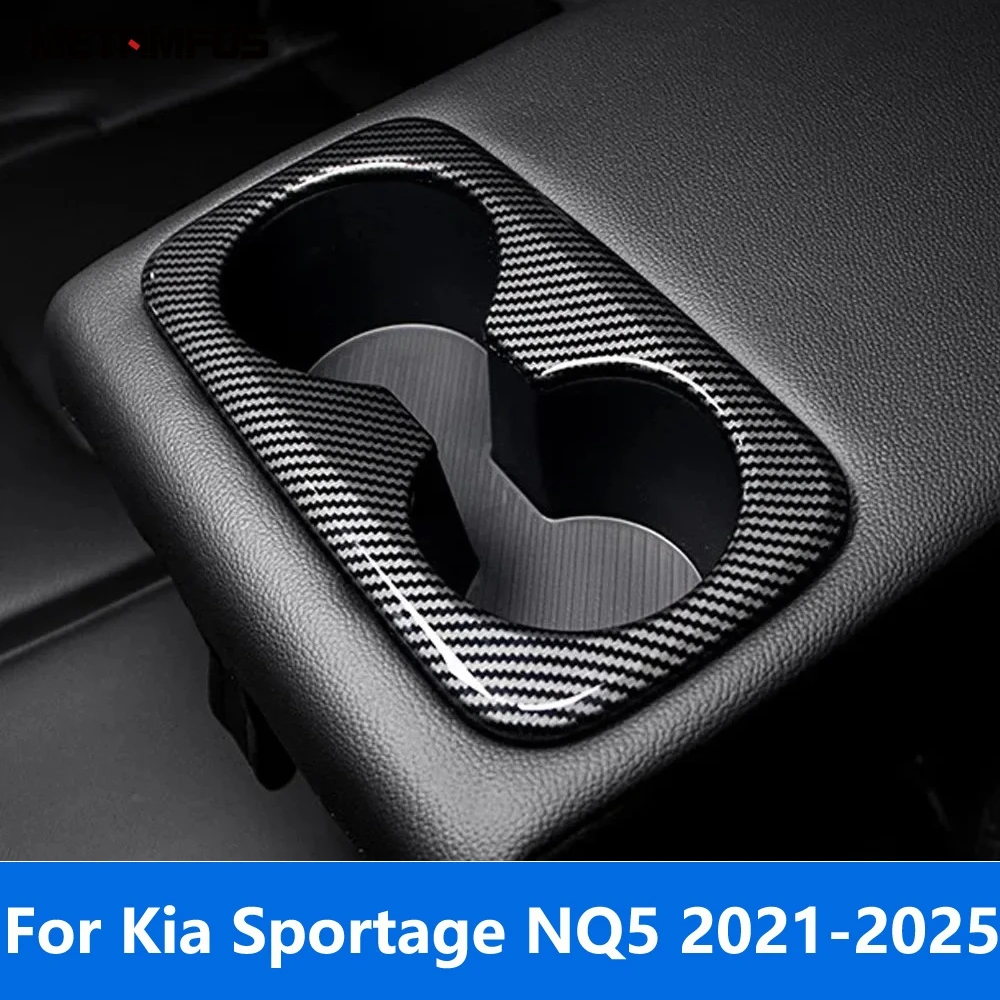 

Rear Seat Water Cup Holder Water Bottle Frame For Kia Sportage NQ5 2021 2022 2023 2024 2025 Carbon Fiber Interior Accessories