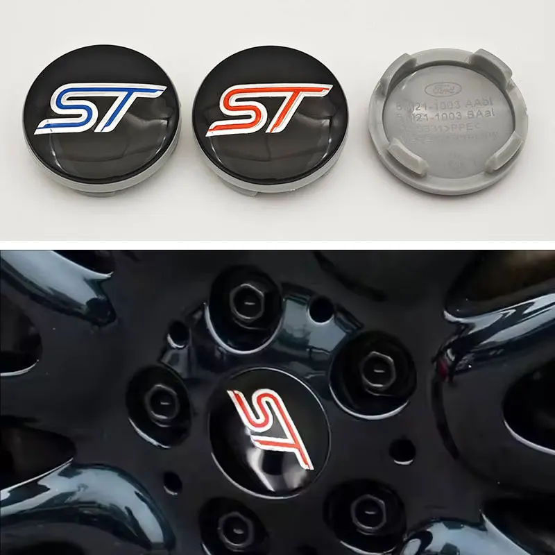 4 قطعة/المجموعة 54 مللي متر ST شعار سيارة عجلة مركز محور قبعات حافة غطاء شارة شعار لفورد MK2 MK3 MK1 اكسسوارات