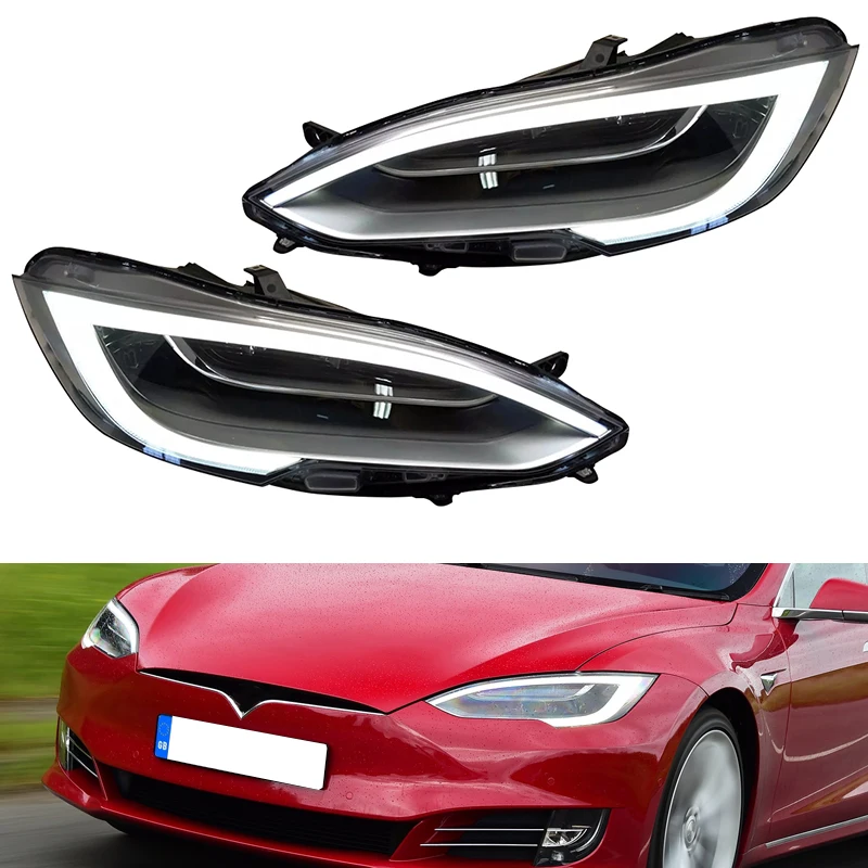 For Tesla Model S 2017 2018 2019 2020 Car Headlight Front Bumper Headlights Headlamp Headlamps 1053570-00-F 1053571-00-F