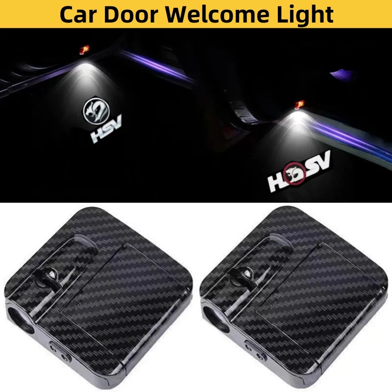 2pcs Car Door Welcome Lights For Holden HSV Badge Commodore Cruze Captiva Colorado Laser Projector Wireless Sensing Accessories