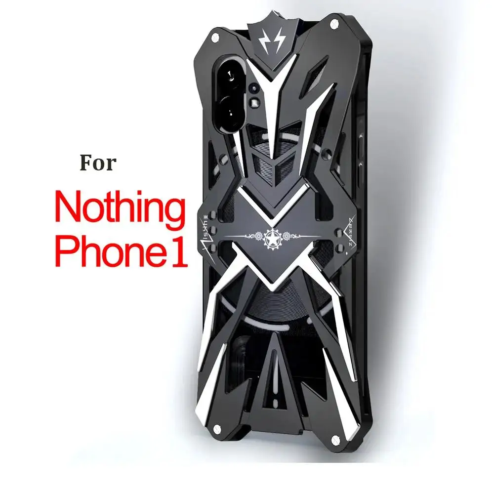 

Hot Metal Steel Machinery Heavy Aluminum For Nothing Phone 2 Cover Hollow Design Armor Funda For Nothing Phone 1 2 Case Coque