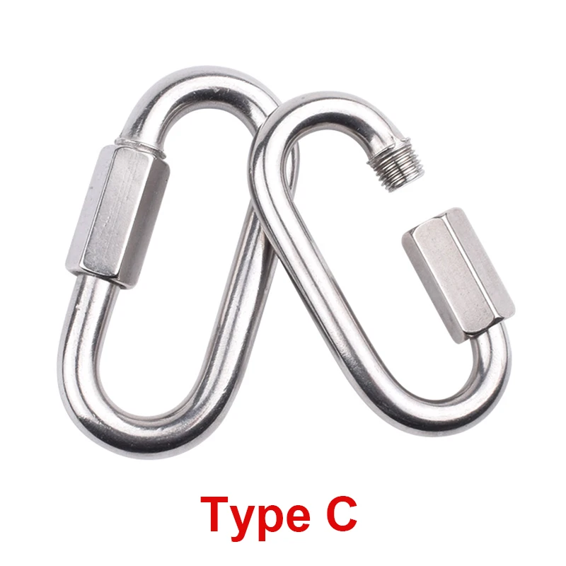 304 Stainless Steel Outdoor Carabiner Rope Chain Connection Safety Buckle Chain Gourd Buckle Spring Belt Ring Dog Chain Buckle